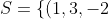 S=\{(1,3,-2),(-4,1,1),(-2,7,-3),(2,1,1)\}